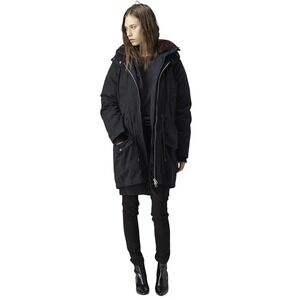 ALLSAINTS Olive Green Nylon Bomber Coat  With Multiple Zippers Size Small